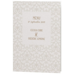 Menu Mariage élégant arabesques Belarto Bohemian Wedding 727629