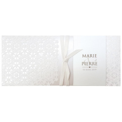 Faire part mariage élégant crème arabesque encre de suède Belarto Bohemian Wedding 727035