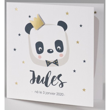 Faire-part naissance panda roi couronne dorée BUROMAC Pirouette 2017 507.008 Faire-part naissance panda roi couronne dorée BUROMAC Pirouette 2017 507.008