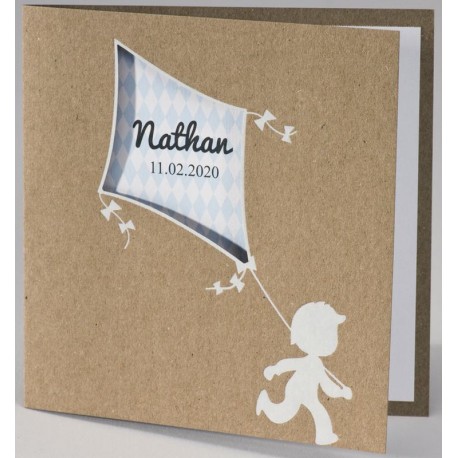 Faire-part naissance tendance papier kraft cerf-volant BUROMAC Pirouette 2017 507.038 Faire-part naissance tendance papier kraft cerf-volant BUROMAC Pirouette 2017 507.038