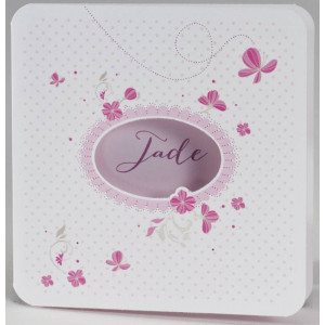 Faire-part naissance poétique camaïeu rose papillon fleurs BUROMAC Pirouette 2017 507.108