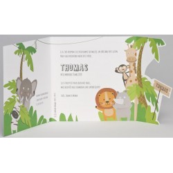 Faire-part naissance humoristique original animaux de la jungle BUROMAC Pirouette 2017 507.087