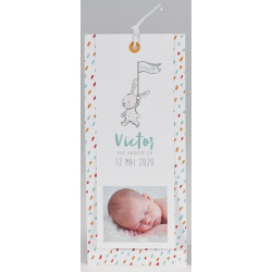 Faire-part naissance tendance blanc pois multicolores photo BUROMAC Pirouette 2017 507.016