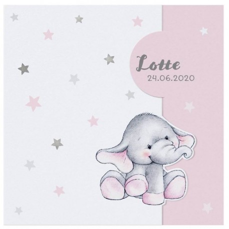 Faire-part naissance câlin peluche éléphant rose Belarto Welcome Wonder 717010 Faire-part naissance câlin peluche éléphant rose Belarto Welcome Wonder 717010