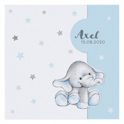 Faire-part naissance câlin bleu étoiles peluche éléphant Belarto Welcome Wonder 717011