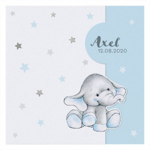 Faire-part naissance câlin bleu étoiles peluche éléphant Belarto Welcome Wonder 717011