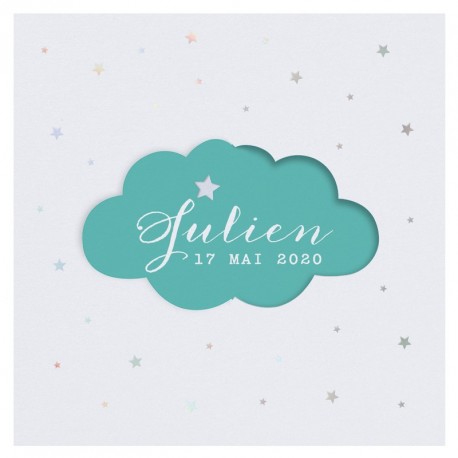Faire-part naissance original étoiles argentées nuage Belarto Welcome Wonder 717005 Faire-part naissance original étoiles argentées nuage Belarto Welcome Wonder 717005