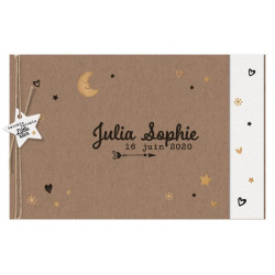 Faire-part naissance pliage original kraft dorure Belarto Welcome Wonder 717028