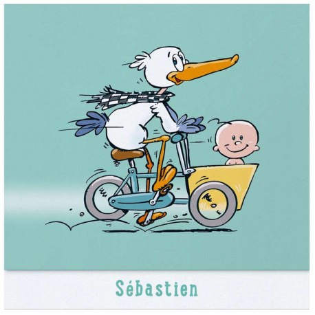Faire Part Naissance Humoristique Cigogne A Velo Belarto Welcome Wonder