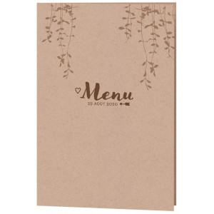 Menu mariage papier kraft motif feuillage Belarto Yes We Do ! 728627