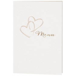 Menu mariage chic classique crème coeurs entrelacés Belarto Yes We Do ! 728616