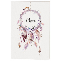 Menu mariage bohème attrape rêve plumes Belarto Yes We Do ! 728620