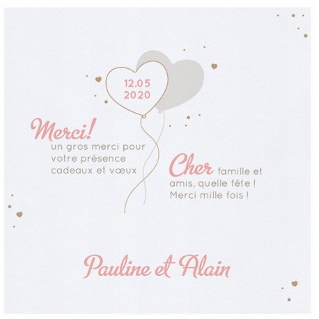 Carte lunch ou remerciements romantique ballons coeurs Belarto Yes We Do ! 728506