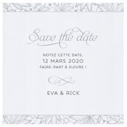 Carte lunch ou remerciements élégante chic blanc irisé motifs gris Belarto Yes We Do ! 728529