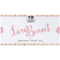 Faire part mariage original billet VIP rose doré Belarto Yes We Do ! 728021