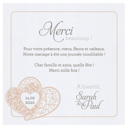 Carte lunch ou remerciements romantique élégante coeurs roses Belarto Yes We Do ! 728524