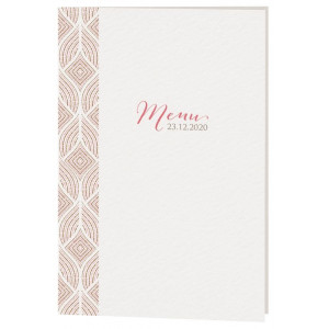 Menu mariage élégant moderne motifs roses bronze Belarto Yes We Do ! 728623