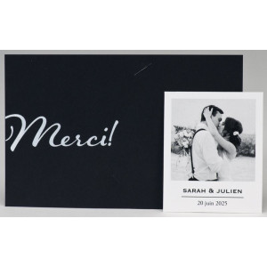 Carte remerciements chic tendance noire photo BUROMAC Papillons 2018 128.905