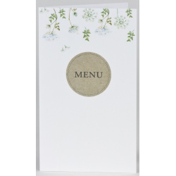 Menu mariage nature blanc fleurs bleues vertes BUROMAC Papillons 2018 208.008