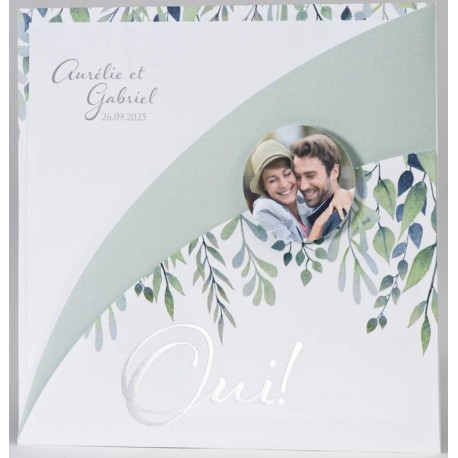 Faire-part mariage nature original camaïeu vert feuillage BUROMAC Papillons 2018 108.007 Faire-part mariage nature original camaïeu vert feuillage BUROMAC Papillons 2018 108.007