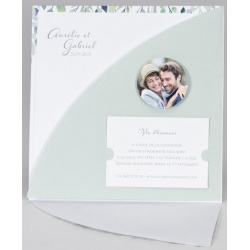 Faire-part mariage nature original camaïeu vert feuillage BUROMAC Papillons 2018 108.007