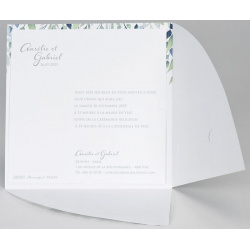 Faire-part mariage nature original camaïeu vert feuillage BUROMAC Papillons 2018 108.007