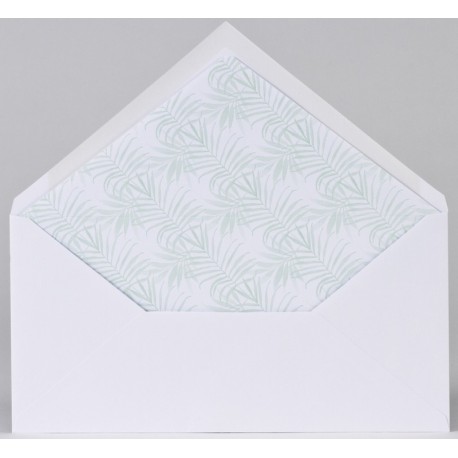 Enveloppe blanche doublée feuillage aquarelle Buromac Papillons 2018 90.907-p