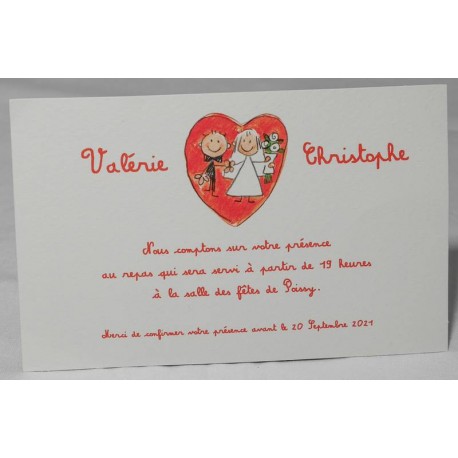 Carte lunch ou remerciements dessin enfantin Faire Part Select Romance 59663 Carte lunch ou remerciements dessin enfantin Faire Part Select Romance 59663