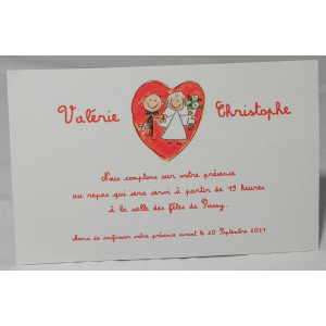 Carte lunch ou remerciements dessin enfantin Faire Part Select Romance 59663