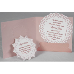 Faire part mariage orginal rose gaufrage neoud Faire Part Select Romance 49604