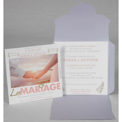 Faire part mariage original ochette lilas affiche film romantique Faire Part Select Romance 49608