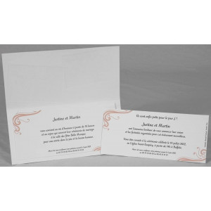 Faire part mariage classique chic arabesques roses Faire Part Select Romance 49612