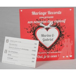 Faire part mariage original pochette disque graphique Faire Part Select Romance 49619