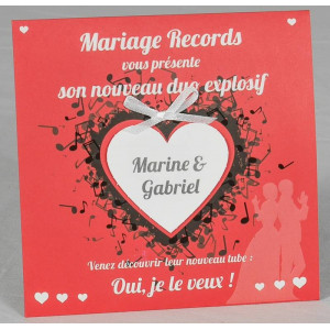 Faire part mariage original pochette disque graphique Faire Part Select Romance 49619