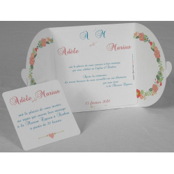 Faire part mariage original champêtre fleurs coeur Faire Part Select Romance 49654