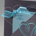 Faire part mariage élégant irisé gris coeur ruban turquoise BELARTO Celebrate Love 723042 Faire part mariage élégant irisé gris coeur ruban turquoise BELARTO Celebrate Love 723042