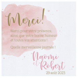 Carte lunch ou remerciements moderne aquarelle coeurs roses BELARTO Celebrate Love 7295002