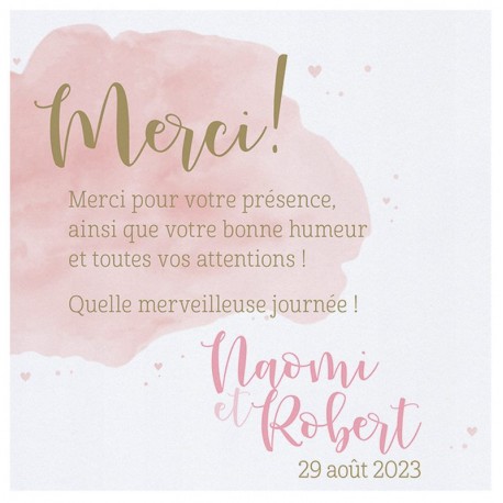 Carte lunch ou remerciements moderne aquarelle coeurs roses BELARTO Celebrate Love 7295002