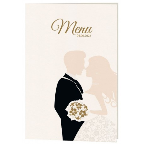 Menu mariage original couple costume robe fleurs Belarto Celebrate Love 725693