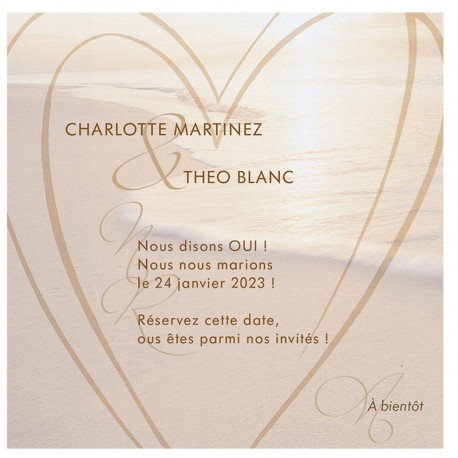 Carte lunch ou remerciements originale nature romantique mer soleil coeur BELARTO Celebrate Love 7295013