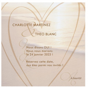 Carte lunch ou remerciements originale nature romantique mer soleil coeur BELARTO Celebrate Love 7295013