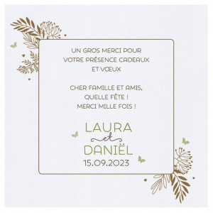 Carte lunch ou remerciements nature cadre feuilles marrons BELARTO Celebrate Love 7295006