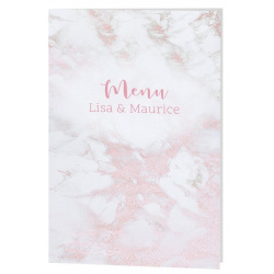 Menu mariage chic motif marbre rose Belarto Celebrate Love 7296011