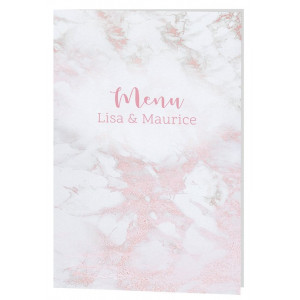 Menu mariage chic motif marbre rose Belarto Celebrate Love 7296011