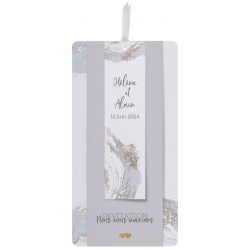 Faire-part mariage chic violine dorure marbré BELARTO Collection Mariage 620020