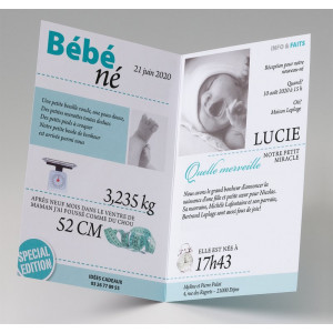 Faire-part de naissance moderne créatif couverture magazine Belarto Happy Baby 715935