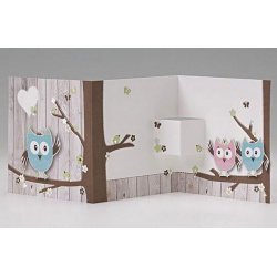 Faire-part de naissance dépliant jumeaux fille garçon Belarto Baby Dreams 715932