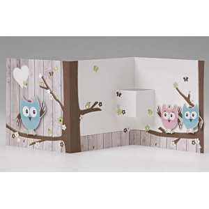 Faire-part de naissance dépliant jumeaux fille garçon Belarto Baby Dreams 715932