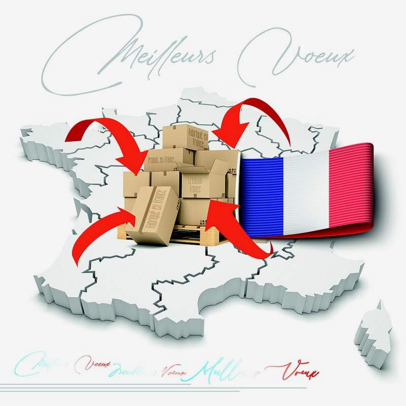 Carte de Vœux expéditions drapeau tricolore Faire Part Select BTB483 Carte de Vœux expéditions drapeau tricolore Faire Part Select BTB483