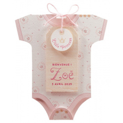 Faire-part de naissance original vintage fille body Belarto Naissance 2020 610003